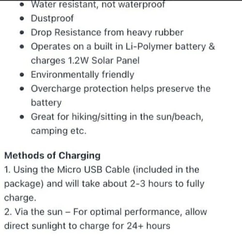 Portable solar charger blue